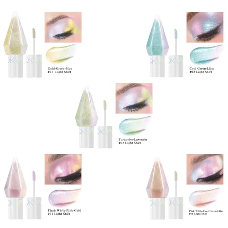 6 Pcs Liquid Glitter Eyeshadow Set Colorful Eyeliner with Long-Lasting and Waterproof Shinning Eye Shadow Gift for Women Eye Makeup(Diamond C)