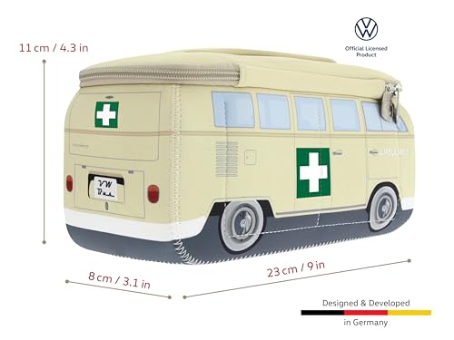 BRISA VW T1 Bus Camper Toiletry Bag - Small 9.1 x 4.3 x 3.1 Inches, Water-Resistant