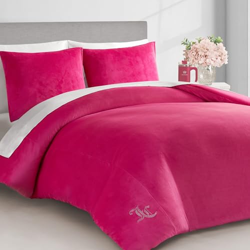 Pink Velour Comforter Set - Full/Queen Luxury Bedding Without Throw Pillows