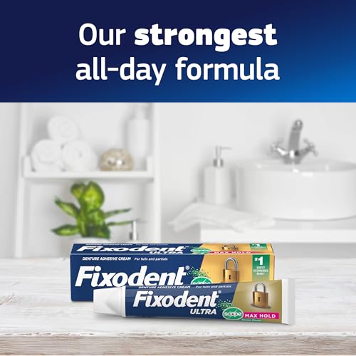 Fixodent Ultra Max Hold Plus Scope Denture Adhesive 4 Pack - Strong All-Day Seal