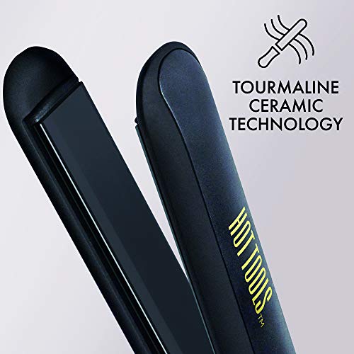 Hot Tools Pro Signature 1-Inch Ceramic Tourmaline Flat Iron - Black