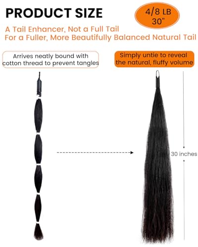 Horse Tail Extensions Natural Real Horse Hair 28-30 Inches Mixed Variation