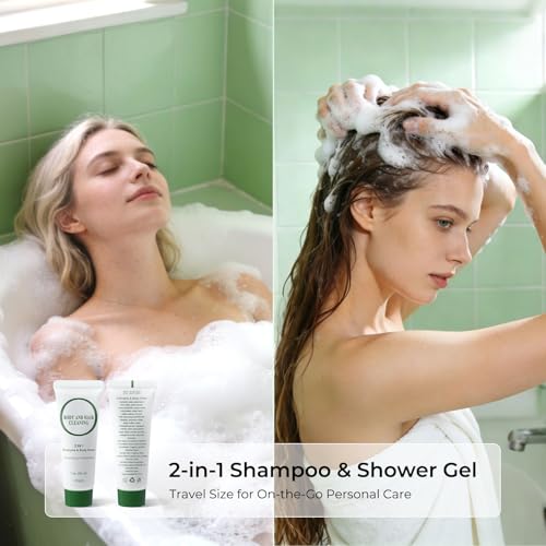 Travel Size 2-in-1 Shampoo and Body Wash Bulk Pack of 200 - Mini 1 Fl Oz Tubes