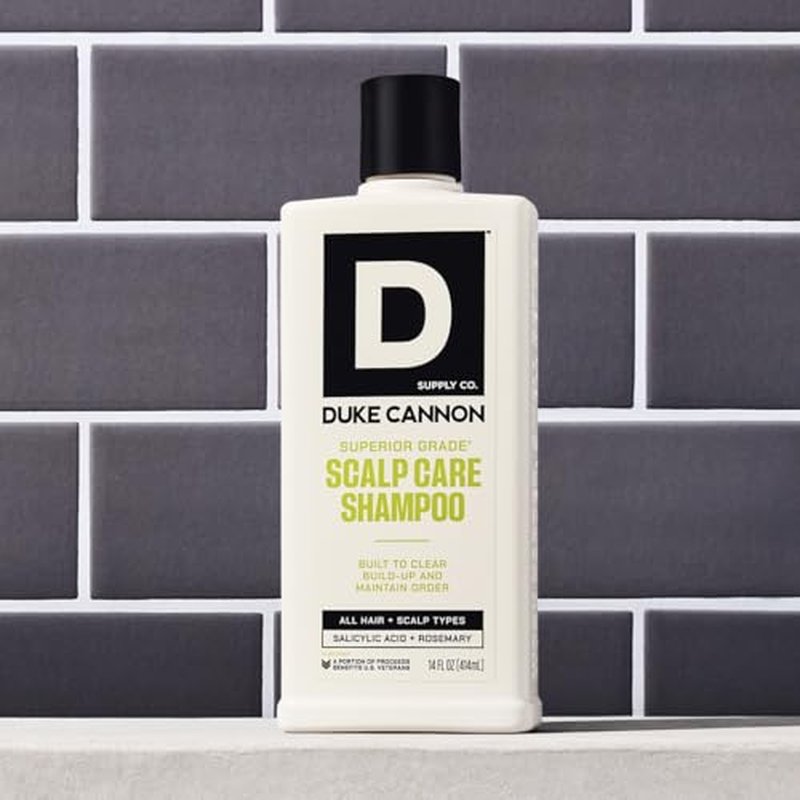 Duke Cannon Superior Grade Scalp Care Shampoo for Men, 14 oz ? Salicylic Acid for Build-Up Removal, Rosemary & Arnica for Scalp Soothing, Wheat Protein for Strength, Sulfate-Free