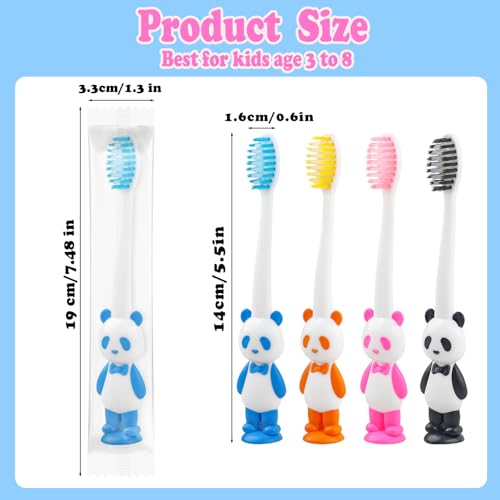 Disposable Kids Toothbrush Set with Suction Cups - 40 Pack, Animal Design, Travel Friendly