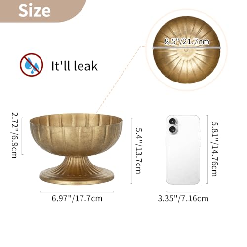 NUPTIO 5.4-inch Gold Compote Vase Set of 10 - Rustic Centerpieces for Weddings & Home Decor