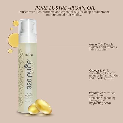 All Hair Argan Oil Treatment for Frizz Control & Shine - Rev320 Lustre 4oz