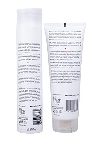 Keratin Hair Shampoo and Conditioner Set for Nourished, Smooth Hair