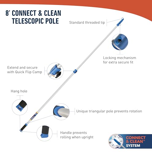 Professional 14-Inch Window Squeegee & Scrubber with 8’ Telescopic Pole