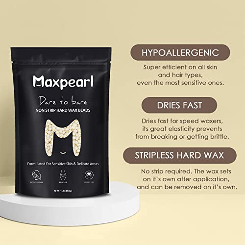 Maxpearl Hard Wax Beads Pack - 2.5LB Coarse Body Wax Beads + 1LB Fine Facial Wax Beads