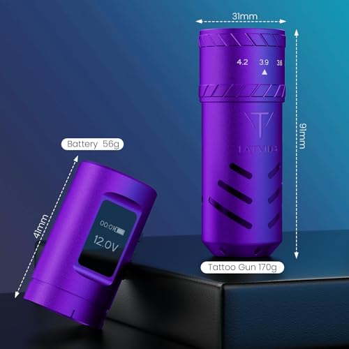 Portable Rotary Tattoo Machine with 2400mAh Battery - Medium Purple, 7 Stroke Options