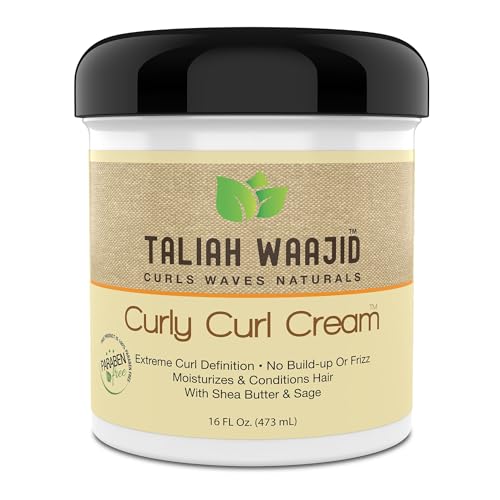 Natural Curly Curl Cream 16oz - Defines Waves & Coils, No Frizz, Paraben-Free
