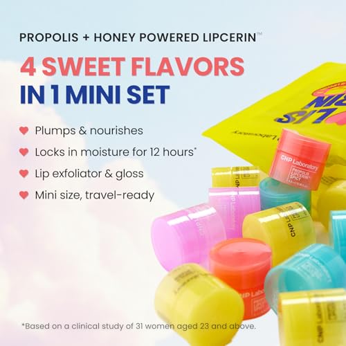 Mini Lip Balm Set - 4 Flavors, Propolis & Manuka Honey, 0.15 fl oz each