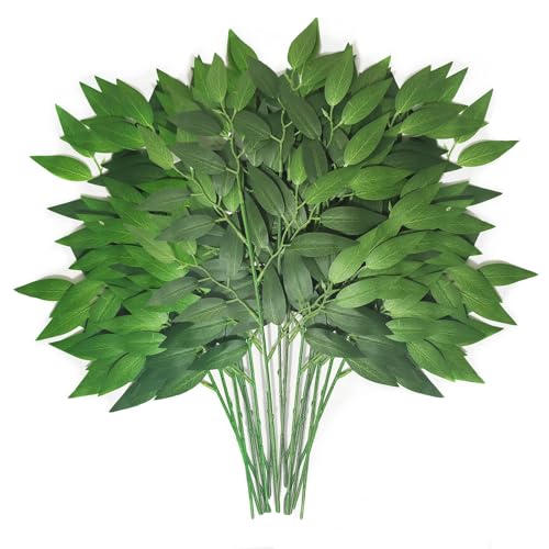 Artificial Italian Ruscus Greenery Stems Bulk 18 Inch - 100pcs for Wedding & Decor