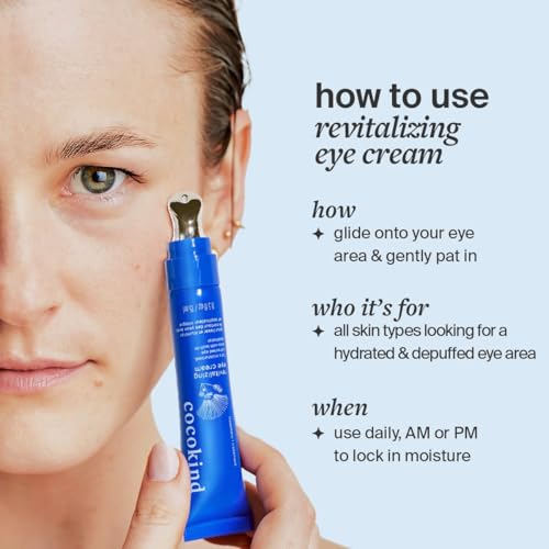 Cocokind Revitalizing Eye Cream | Soothing, Cooling Metal Applicator Tip | Hydrate, Depuff & Reduce Fine Lines and Wrinkles | Firmer and Brighter Looking Under Eye Area | 0.5 Fl Oz, 3 Pack