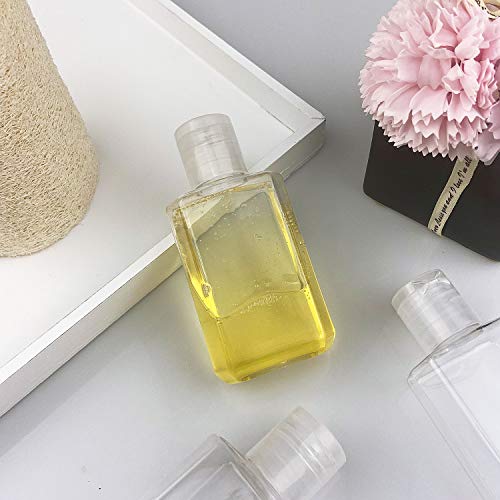 FOOCHY 120 Pack Clear Plastic Refillable Flip-Top Bottles for Hand Sanitizer Shampoo Lotion,etc - No BPA/Parabens, 60ml/2oz