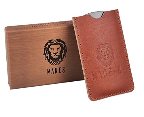 Pure OxHorn Dual-Action Beard Comb with Leather Case - Men’s Grooming Gift
