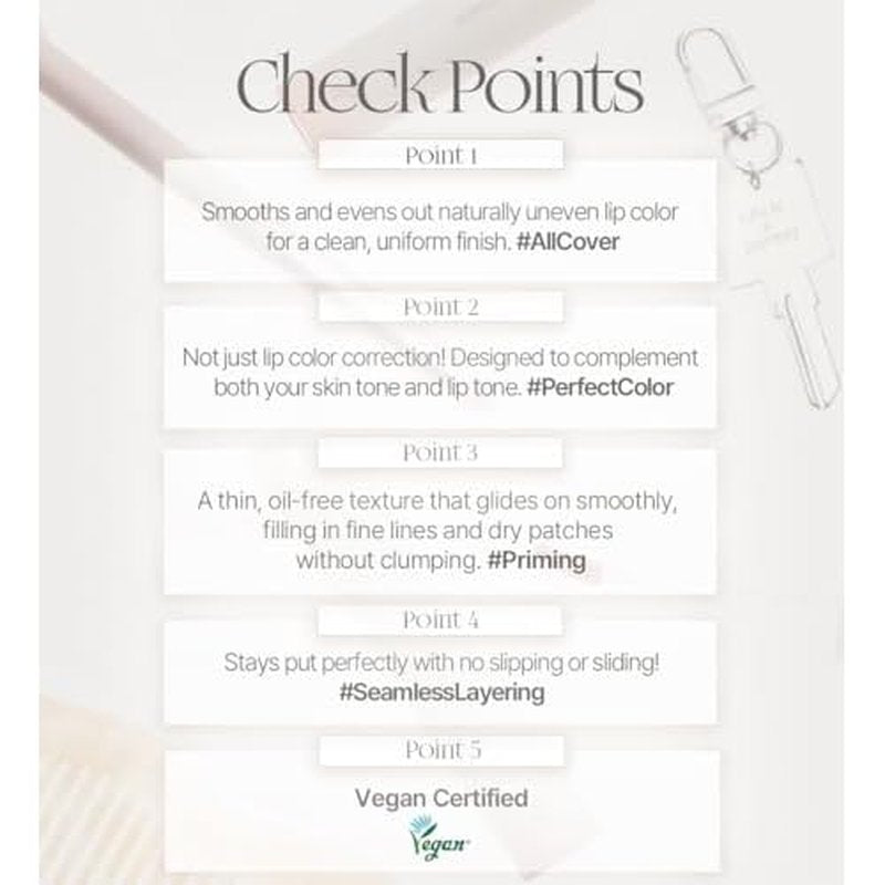 Heart Percent Dote On Mood All Cover Lip Primer Base, Smoothing Texture & Tone-Evening Prep for Long-Lasting Lip Color, #09. Soft Gray