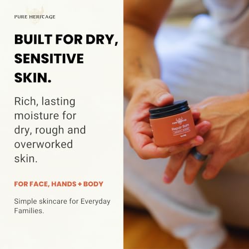 Pure Heritage Grass-Fed Tallow Balm 2 oz for Dry Sensitive Skin - Moisturizer with Frankincense & Cedarwood - Pack of 1