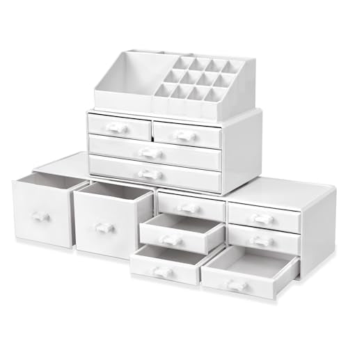 Sorbus Large Makeup Organizer White Deluxe - 12 Drawer Jewelry & Cosmetic Storage