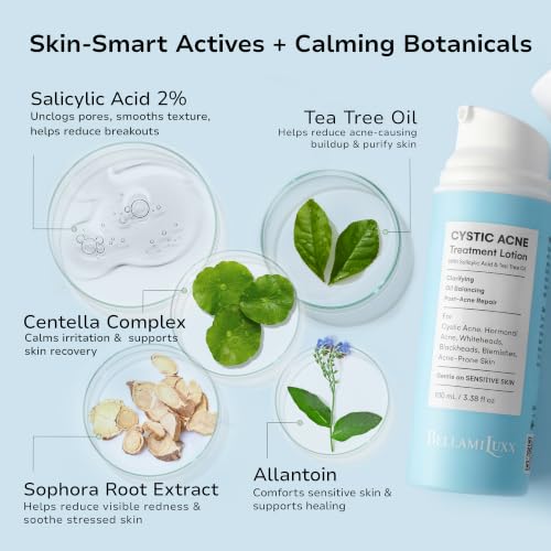 1-Pack Cystic Acne Spot Treatment with Salicylic Acid & Tea Tree Oil for Face