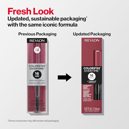 Revlon Liquid Lipstick with Clear Lip Gloss, ColorStay Overtime Lipcolor, Dual Ended with Vitamin E, 380 Always Sienna, 0.07 Fl Oz