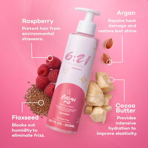 Argan Milk Leave-In Conditioner & Heat Protectant - 10 oz for Frizz Control & Moisture