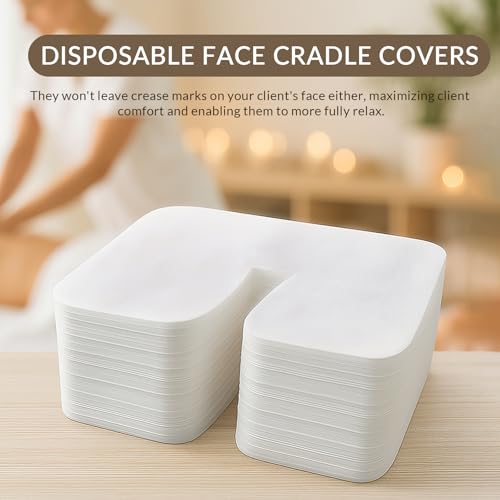 Ypfyed 500 Piece Disposable Face Cradle Covers Ultra Soft Face Rest Covers for Massage Tables & Chairs