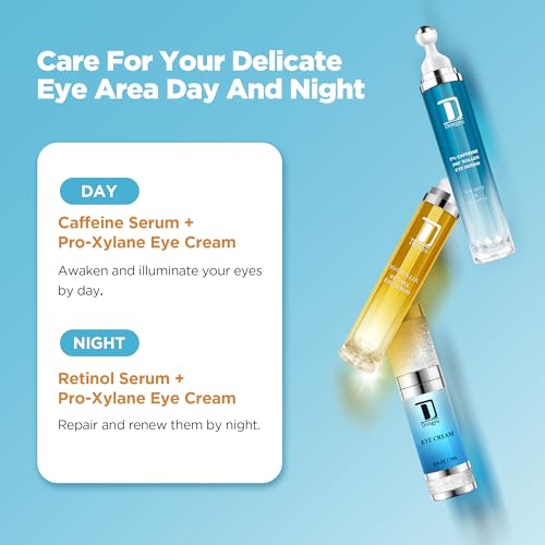 Dongyu Caffeine Eye Cream Set: Eye Serum Kit for Dark Circles Puffiness - Self Care Gifts for Women Birthday Gifts for Her