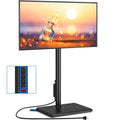 Rfiver Swivel Floor TV Stand with Power Outlet - Black / Basic, Fits 32-65 Inch TVs