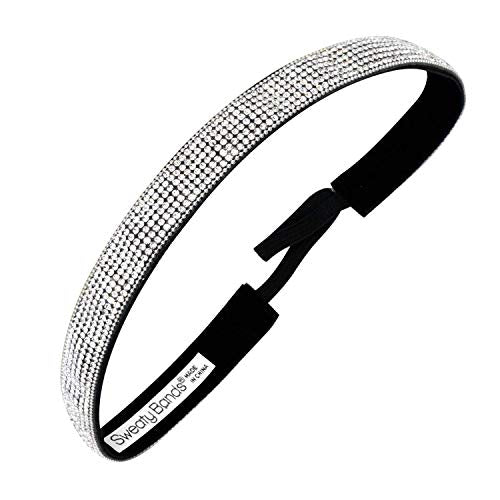 Sweaty Bands No-Slip Velvet-Lined Headband with Silver Bling for Women