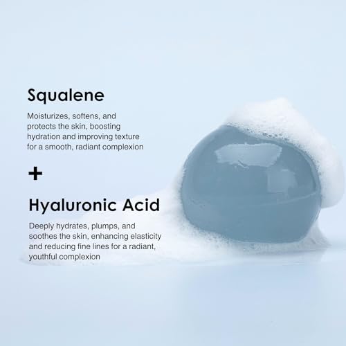 Naisture Be Bare Jelly Ball Cleanser, Daily Face Wash Korean Skin Care Cleanser Ball for Dry Skin with Squalane & Hyaluronic Acid for Skin Hydration and Moisturizing - Fresh Aqua (1.41oz)