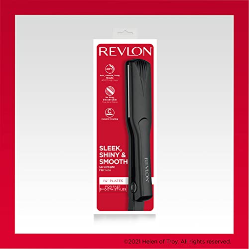 Revlon Smooth and Straight Ceramic Flat Iron | Fast Results, Smooth Styles,1.5 Inch (Pack of 1)