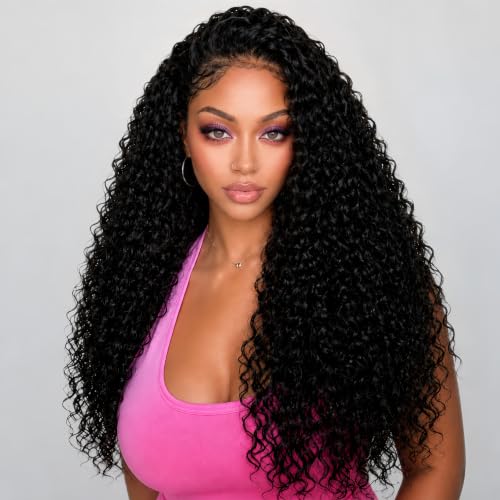 Deep Wave Half Wig Human Hair 18 Inch Glueless Clip-In Style for Women - 3 in 1 Flip Over & Headband