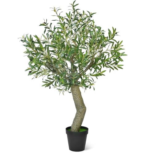 5 Ft Artificial Olive Tree - Realistic Indoor Faux Plant with Fruits