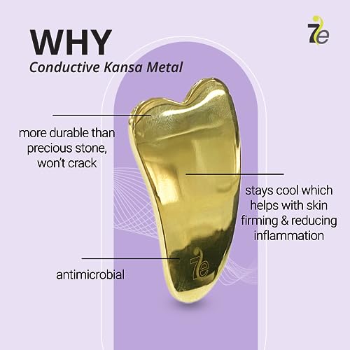myolift Gua Sha Facial Tools Ayurvedic Bronze Kansa Guasha Tool for Face, Skin Care Tools for Anti-Aging Facial Massage, Lymphatic Drainage, Toning, and Firming The Skin