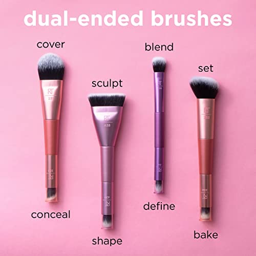 Dual Ended Foundation and Concealer Makeup Brush Pack of 2 - Flawless Coverage & Blending