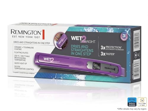 Remington Wet 2 Straight Hair Flat Iron 1-Inch Ceramic Tourmaline Straightener