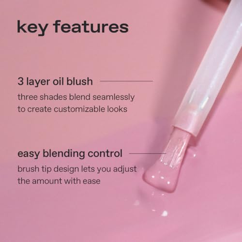 glow liquid blush #purpleflame | lightweight | dewy radiant finish | buildable, long-lasting colour | 3?layer oil blush | healthy glow for cheeks | 2.7 oz