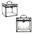 Clear Makeup Case with Black Variation, Large Acrylic Organizer for Vanity & Travel