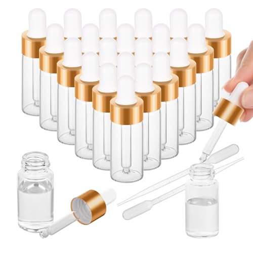 COTOM 100 Pack 10ml Mini Dropper Bottles for Essential Oils & Nail Care