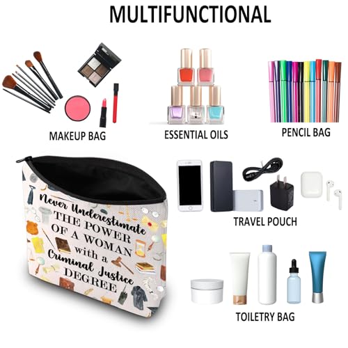 G2TUP Criminal Justice Lover Gift Woman Power Cosmetic Bag (Woman Criminal Justice MB)