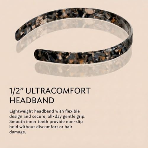 Ultracomfort Headband for Women - Pavlova Black, Non-Slip, Handcrafted