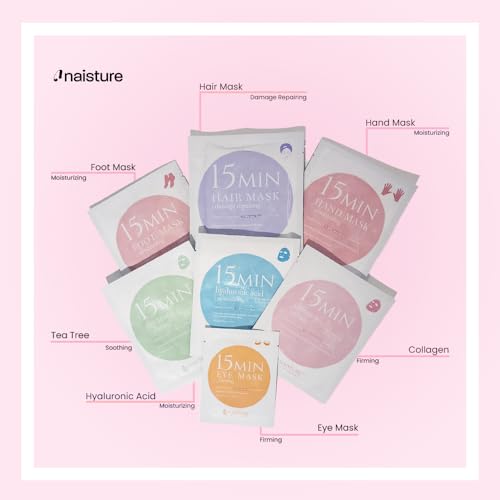 15 Min Pamper Me and Groom Me Kit (12pc): Home Spa Gift set with Korean Face Mask Essentials for Men and Women