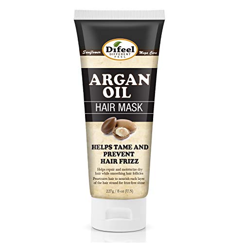Difeel Argan Oil Hair Mask, 8 oz - Deep Conditioning Hair Treatment for Dry, Color Treated Hair - Helps Repair, Moisturize, and Prevent Frizz