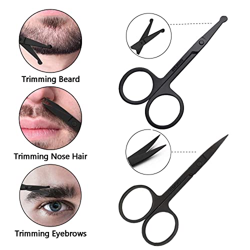 Beard Shaper, Beard Shaping Tools, Include Beard Template Guide, Professional Straight Edge Razor, 10 Count of Double Edge Blade, Barber Pencil, Beard Comb, 2 Stainless Steel Scissors