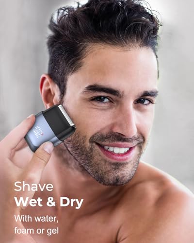 Men's Electric Foil Shaver - Waterproof USB-C Rechargeable Mini Razor with Floating Blades