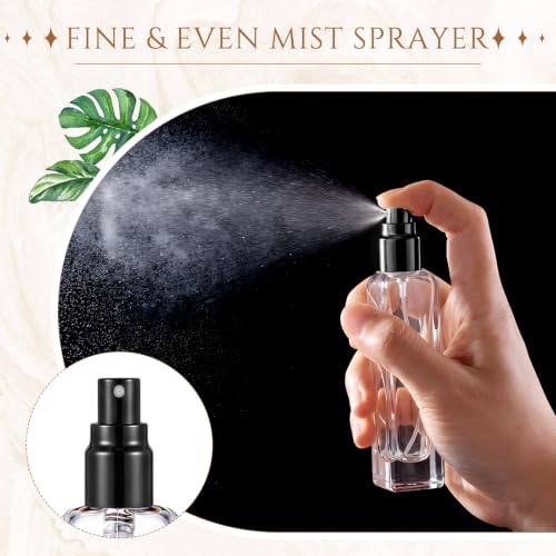 15 ml Glass Perfume Atomizer Set - Black Lid, Leakproof, Refillable, Travel Size - 20 Pcs