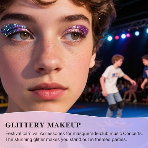 6 Pcs Liquid Glitter Eyeshadow Set Colorful Eyeliner with Long-Lasting and Waterproof Shinning Eye Shadow Gift for Women Eye Makeup(Diamond C)
