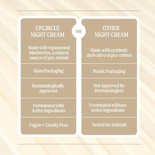 UPCIRCLE Night Cream with Hyaluronic Acid & Niacinamide 1.85oz - Vegan, Unscented, Anti-Ageing Skin Care for Sensitive & Oily Skin
